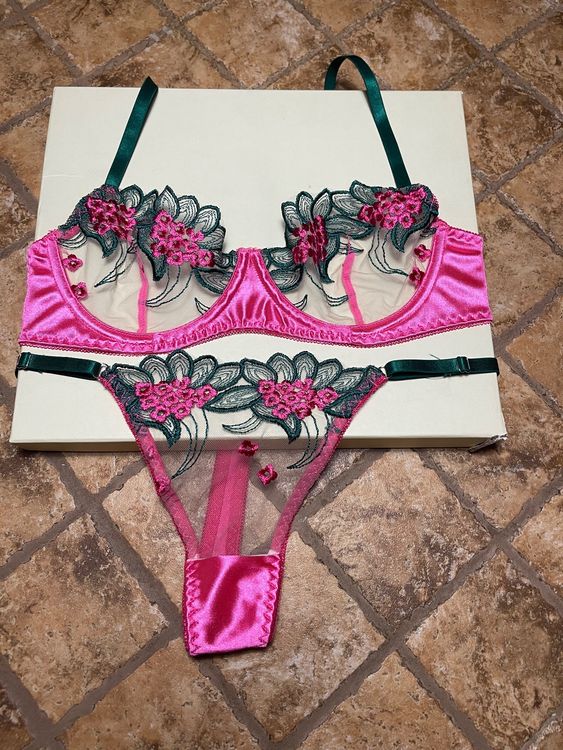 Set Lingerie Donna 3 Pezzi In Pizzo - Kimono, Reggiseno E Slip Trasparenti - Foto 7
