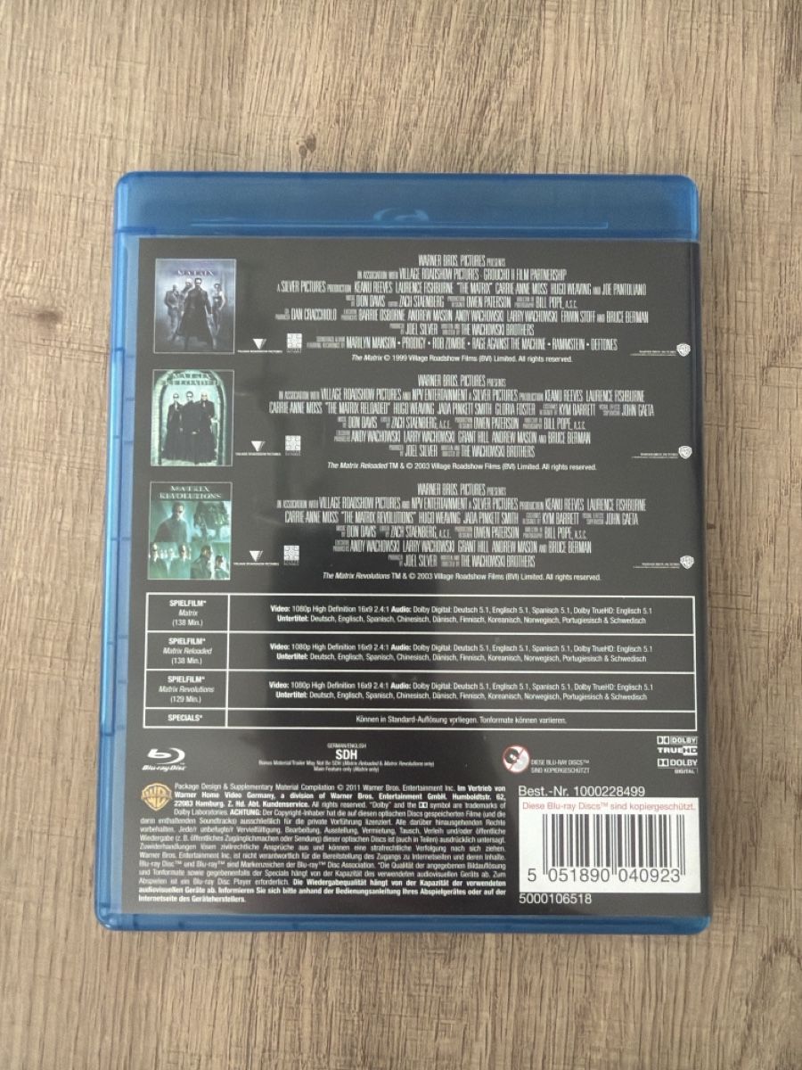 Tutti i DVDs: Matrix Trilogy BluRay – Usato da Hagendorn venduto da masterchieff 1