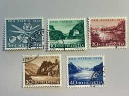1956, Sinnbilder, Seen und Wasserläufe, B76-B80, gestempelt