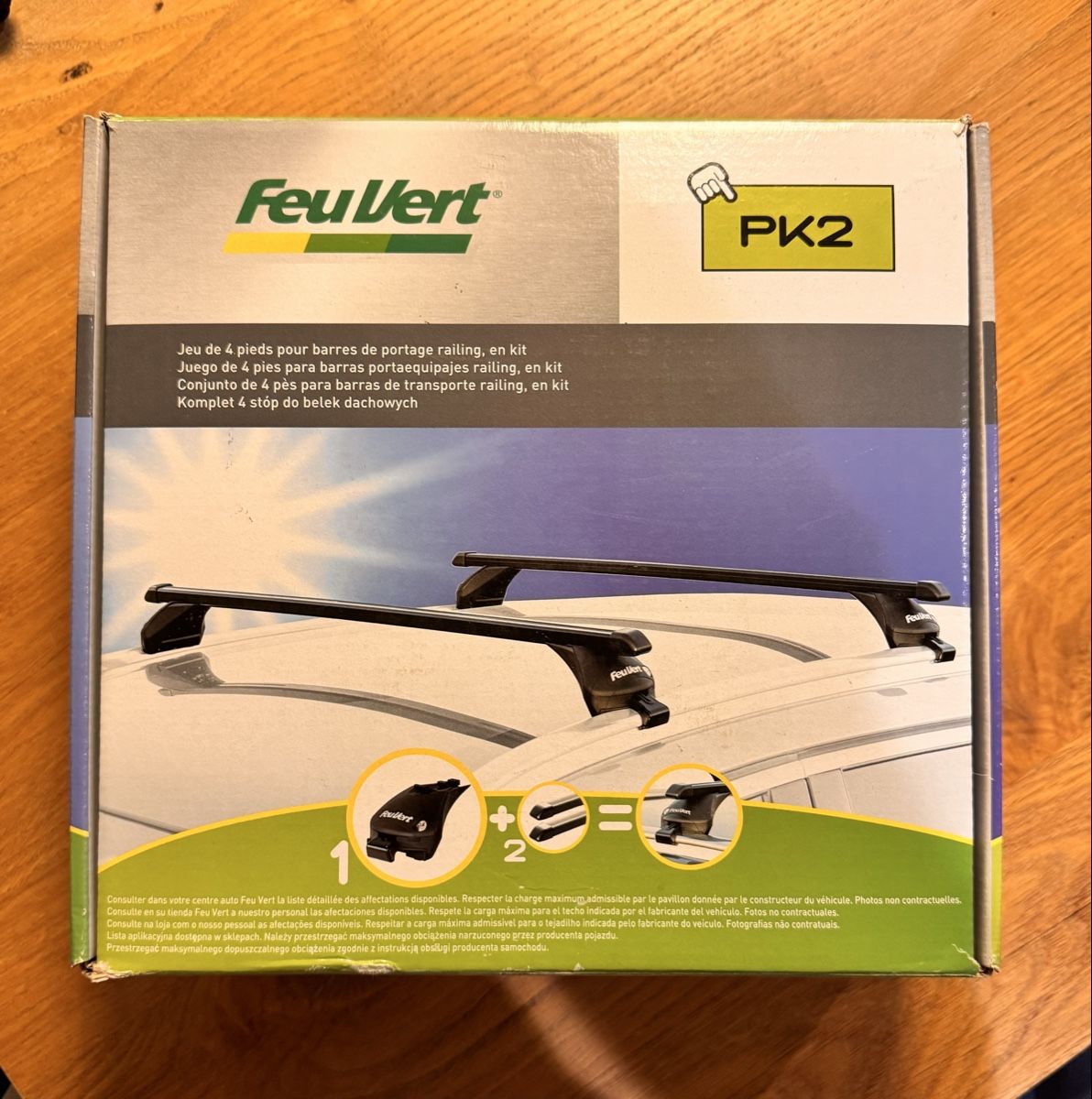 Pieds fixation barre de toit Feu Vert PK2 4x (Neuf (Voir description ...
