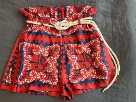 Valentino Bandana Print Silk Shorts with Rope Belt!