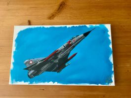 Schweizer Mirage III Luftwaffe Aviatik Acrylbild 50x30 cm