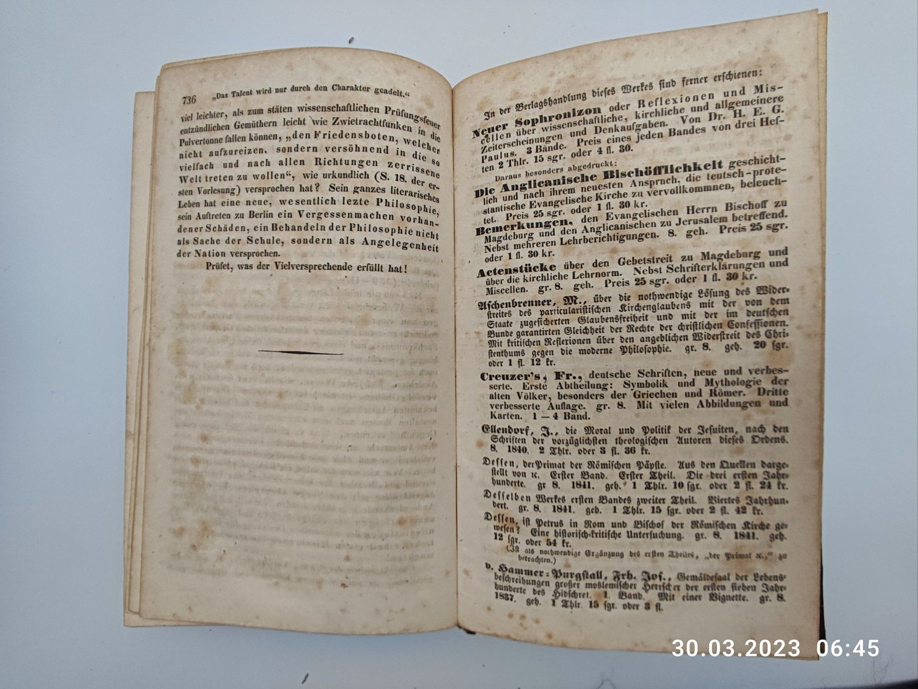 Libri: PHILOSOPHIE - SCHELLING - PAULUS - 1843 – Usato da Goldach venduto da Gaip 5