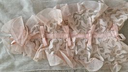 Wunderschöner Vintage Spitzenkragen, rosa, Rüschen, Unikat!