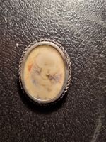 Brosche/Anhänger mit Portrait, antik 800 Silber