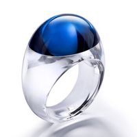 Bague BACCARAT-Paris „Tango“, tout cristal, bleu & blanc