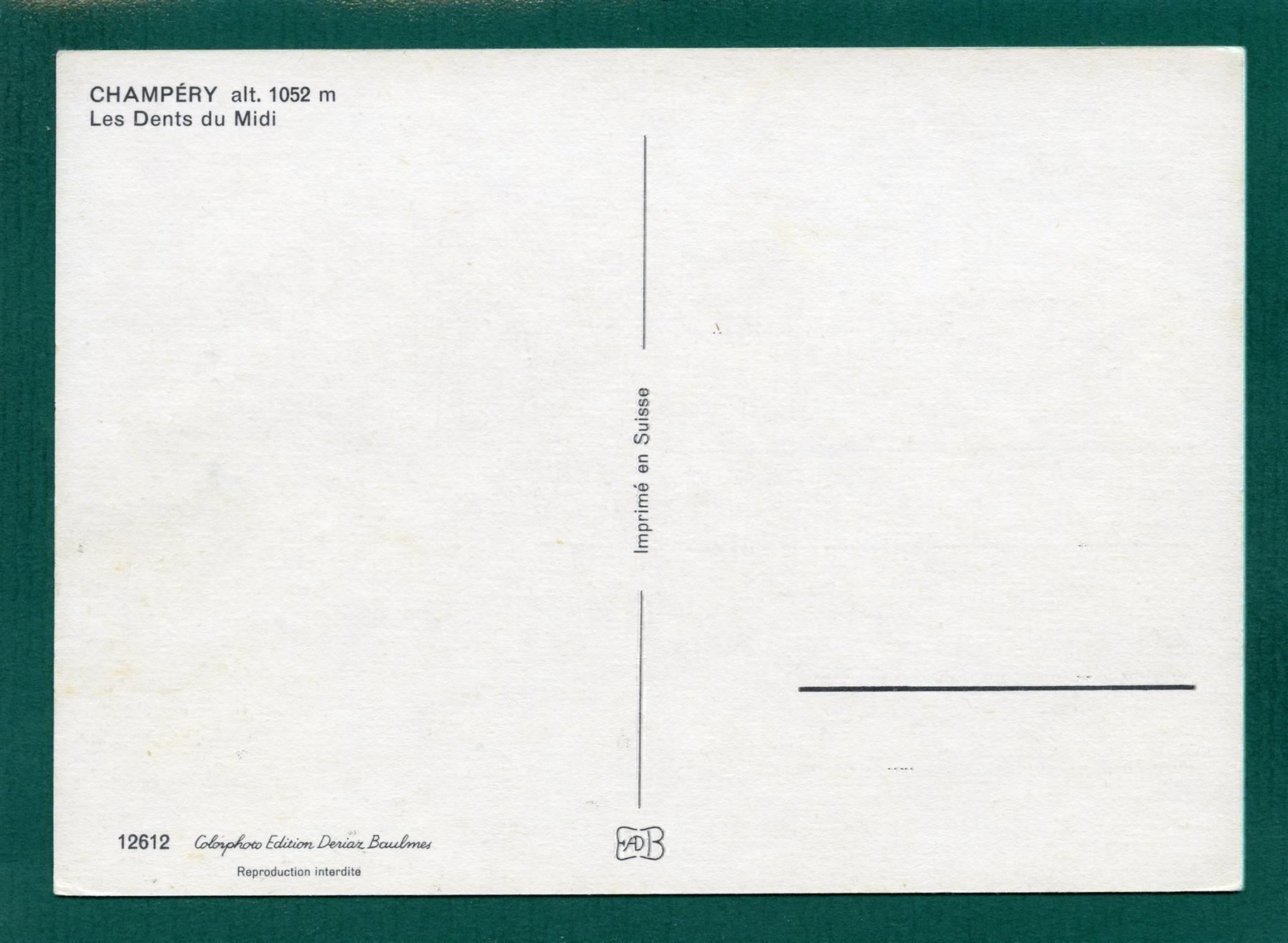 Cartoline postali: Champéry et les Dents du Midi, ungelaufen, Grossformat – Usato da Sargans venduto da Hausi1951 1