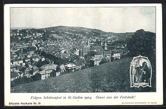 Ansichtskarten: St. Gallen, Eidgen. Schützenfest 1904,  – Gebraucht aus Berlin von bartko-reher