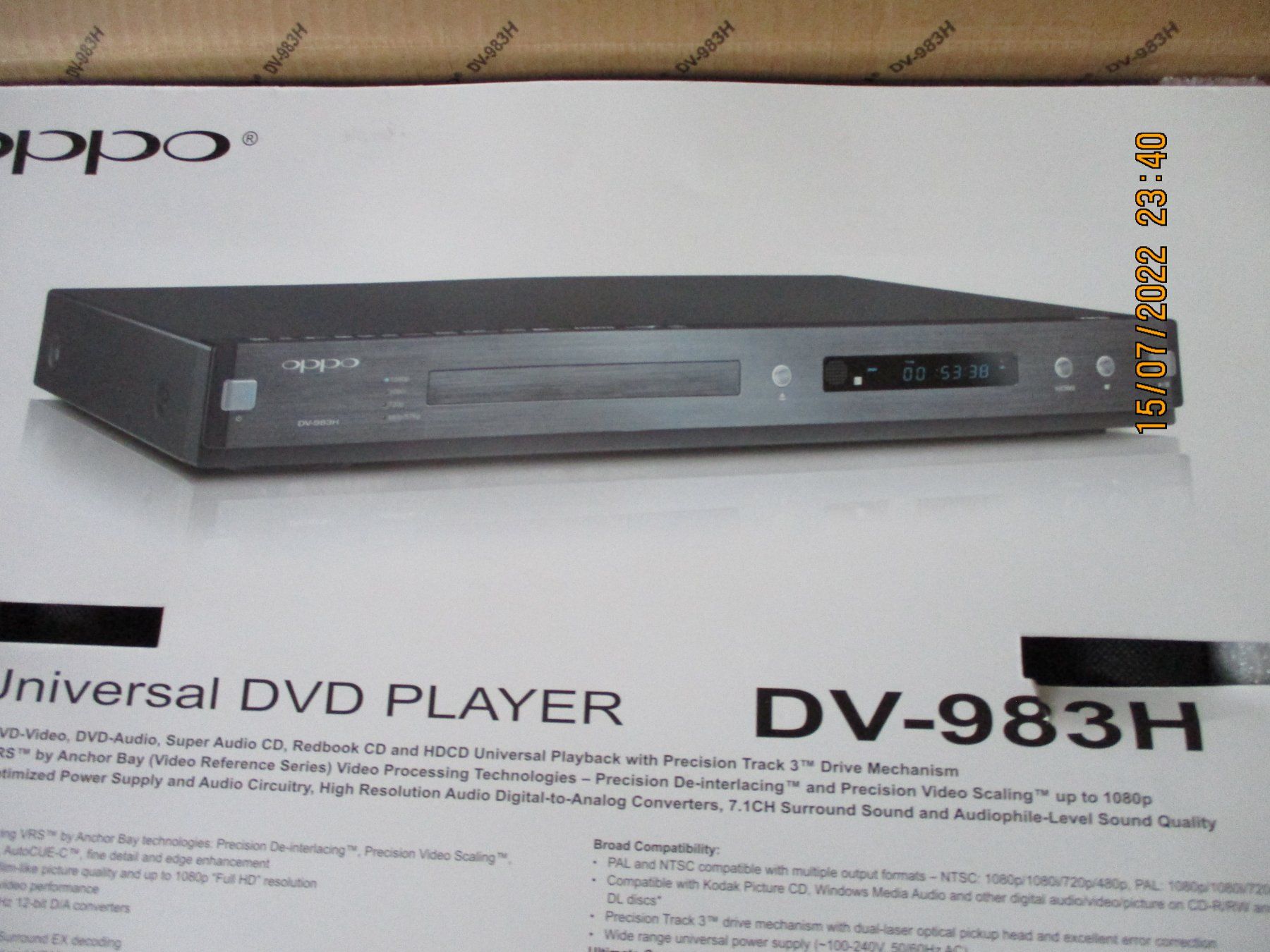Oppo Audio- & Mediensysteme: OPPO DV-983H Multidisc Player codefree – Gebraucht aus Liestal von Disc-Point 8