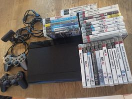 PS3 Super Slim 500GB - FW 4.85 - 2x Controller & 29 Spiele