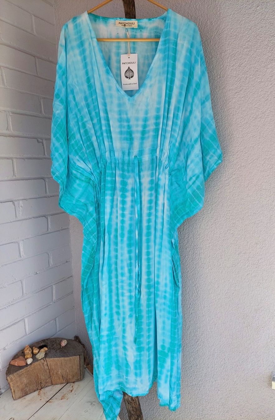 Tuniche: Boho-Chic Tie-Dye Kaftan – Free Size | Handmade & Unique – Nuovo e nell'imballaggio originale da Chiasso venduto da Pat_chuli
