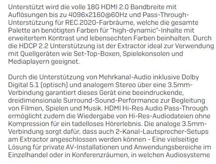 Convertitori: Lindy HDMI 18G Audio Extractor , NEU – Nuovo (secondo la descrizione) da Hagenbuch ZH venduto da cougar1 1