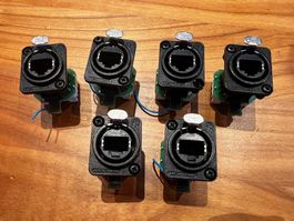 Neutrik Ethernet Einbaubuchsen NE8FDV-YK-B - RJ45/CAT5e