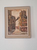 Ölgemälde – Paris Strassenszene – Vintage 1960 – Signiert –