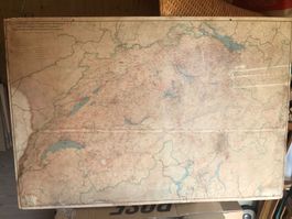 Vintage Landkarte der Schweiz Transport 1963, Rarität!