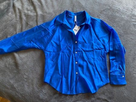 Blaue MNG Bluse, Grösse M - Perfekt für den Sommer!