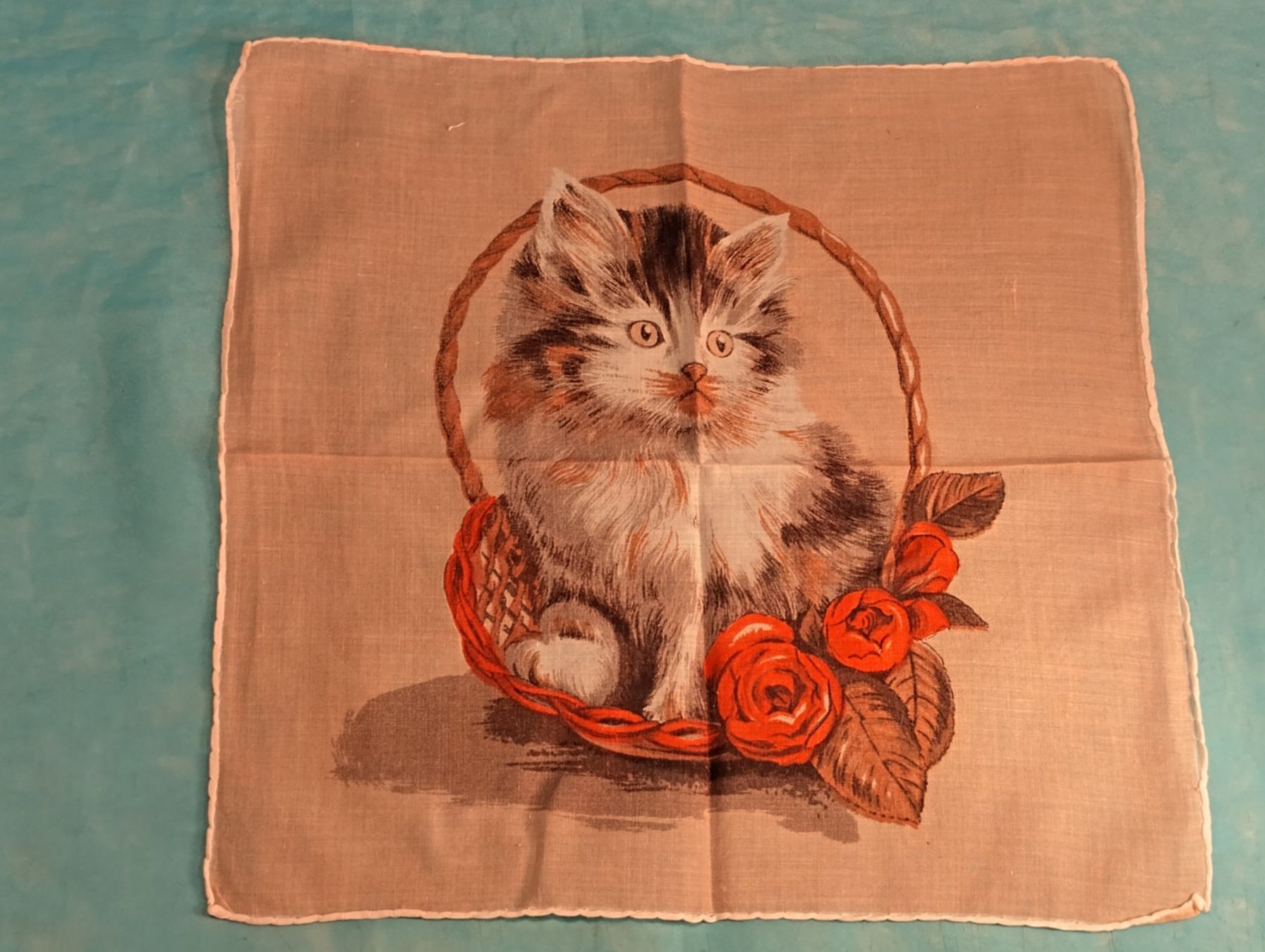 Sonstige Kleidung & Accessoires: Taschentuch, Katze im Körbli – Gebraucht aus Bellach von JingleCherry