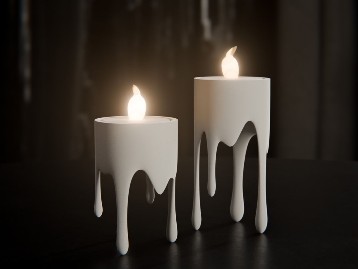Tutte le decorazioni: Drip design LED candle set white two pieces new condition – Nuovo (secondo la descrizione) da Dübendorf venduto da del_82k8