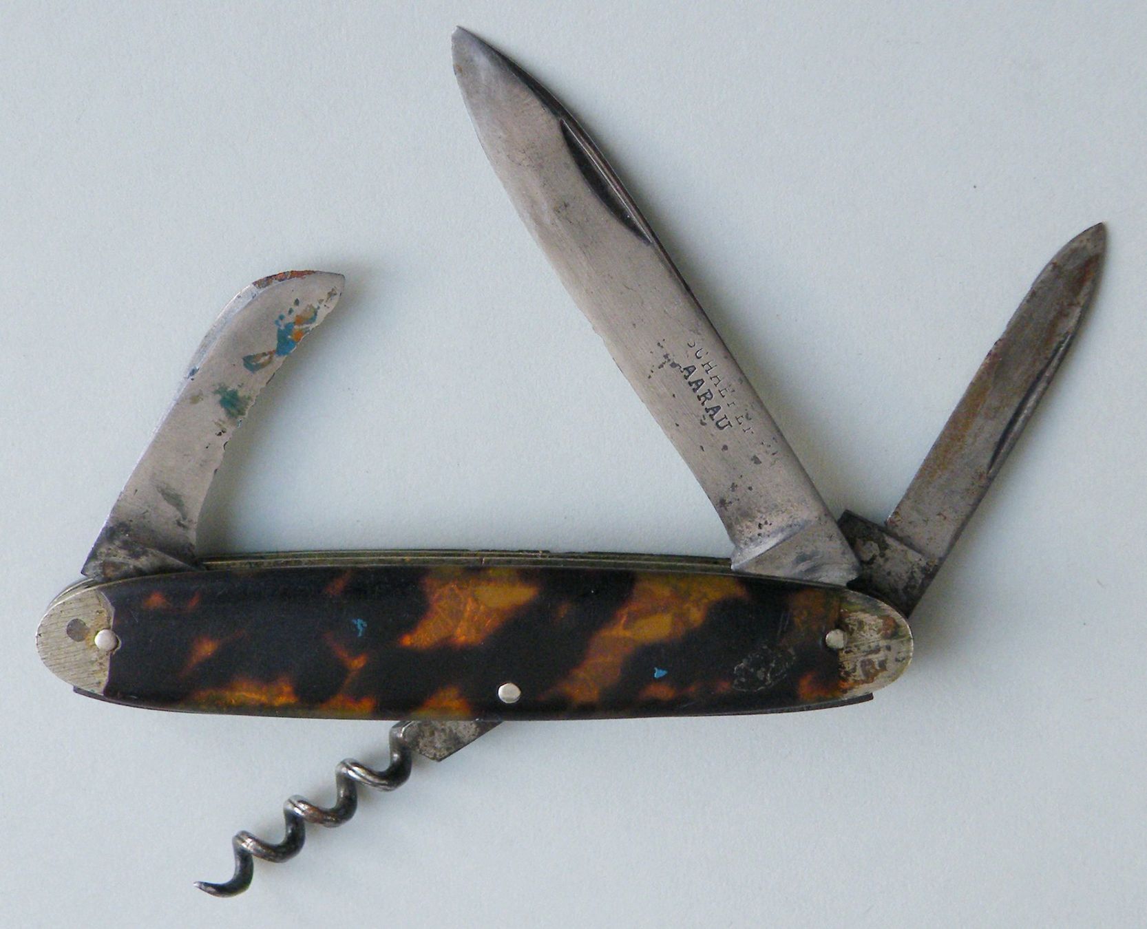 Coltelli tascabile: SCHAEFER AARAU uraltes Taschenmesser Sackmesser Schildpatt – Usato da Zürich venduto da Turta