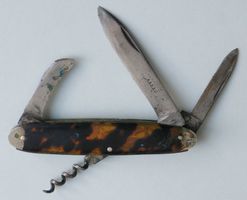 SCHAEFER AARAU uraltes Taschenmesser Sackmesser Schildpatt