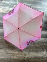 Kinder Regenschirm Knirps Vogel Motiv rosa