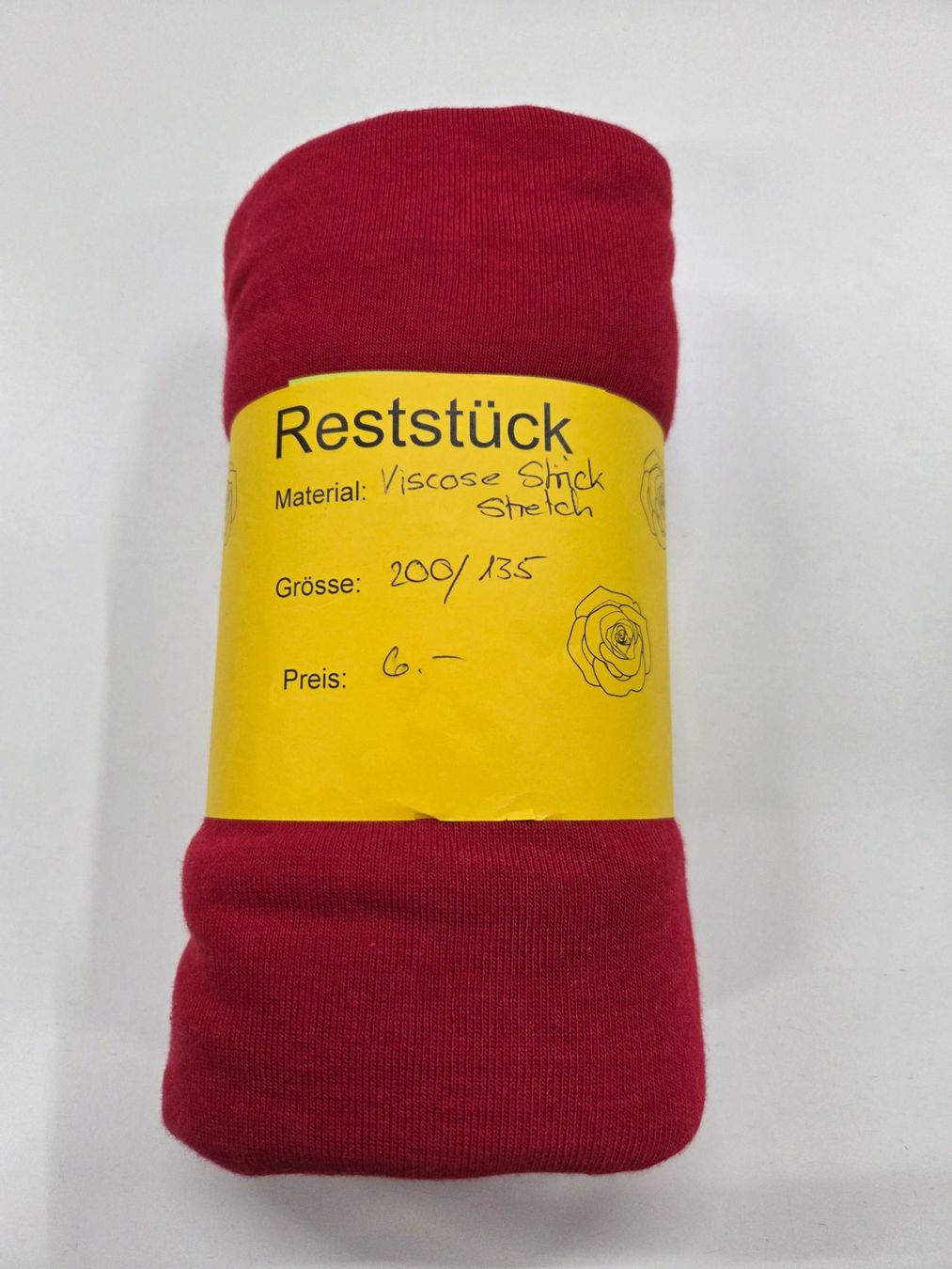 Tessuti: Reststück Viskose Strick Stretch rot – Nuovo (secondo la descrizione) da Affoltern am Albis venduto da Hanigufo