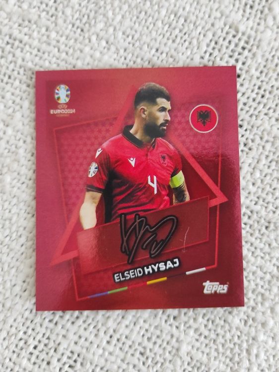 Euro 2024 Stickers Topps ALB SP Elseid Hysaj Unterschrift (Neu (gemäss ...