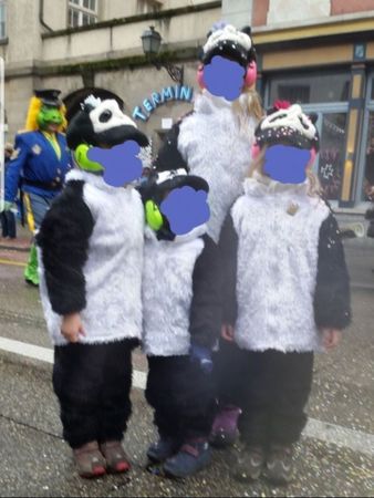 Panda Bär - Kinder Fasnacht Kostüm UNIKAT Gr. 128/146