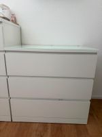 IKEA MALM Kommode weiss 3 Schubladen inkl. Glasplatte