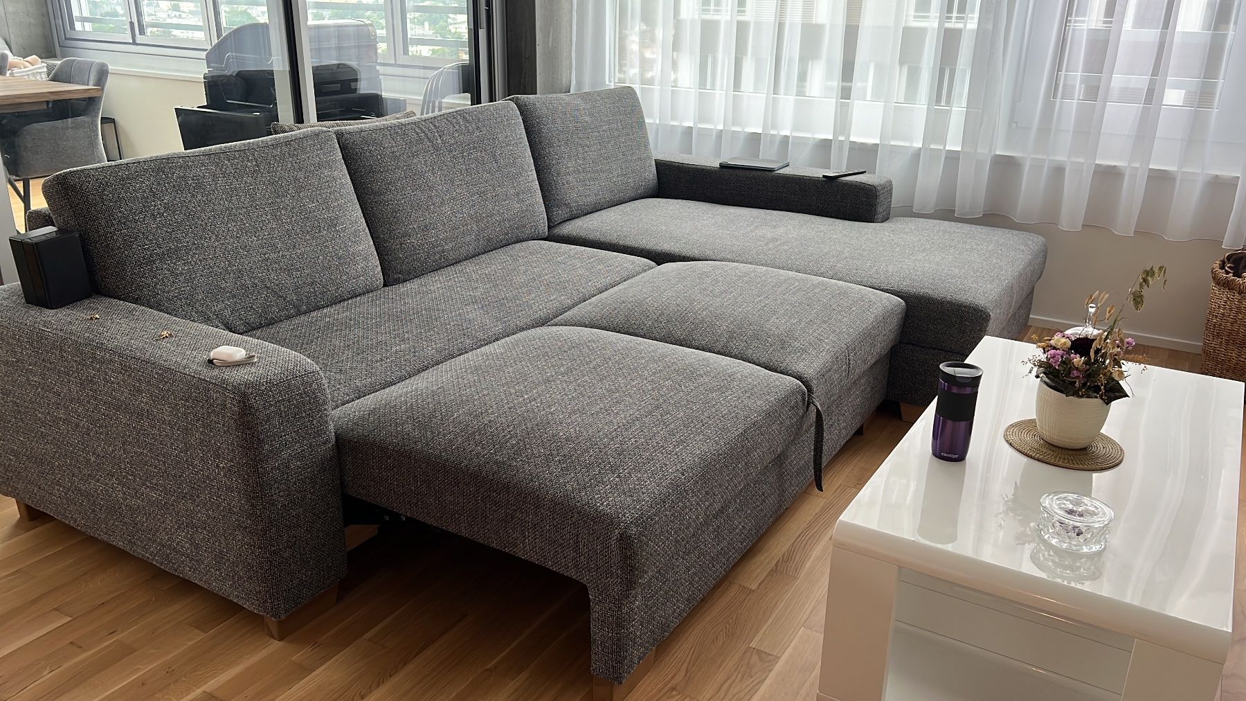Ikea Divani: Bequemes 3er-Bettsofa mit Récamiere, grau – Usato da Beringen venduto da jbf_25pm 1