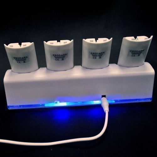 Caricabatterie: Wii Controller Ladestatio mit 4 Akku – Nuovo (secondo la descrizione) da Thun venduto da thunshop 5