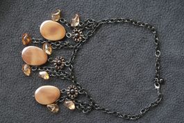 Collier fantaisie pierres oranges et perles 🍂 Élégant 🍂