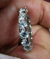 Bague argent avec diamants de moissanite de 3,52 ct certifié