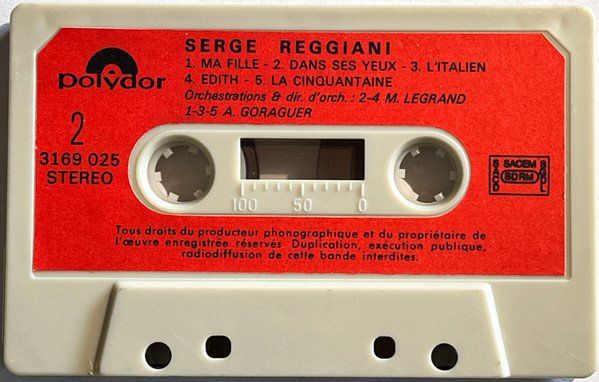 Musicassette: CASSETTE SERGE REGGIANI - CHANSONS – Usato da PORRENTRTUY venduto da RABAIS_SPORT 2