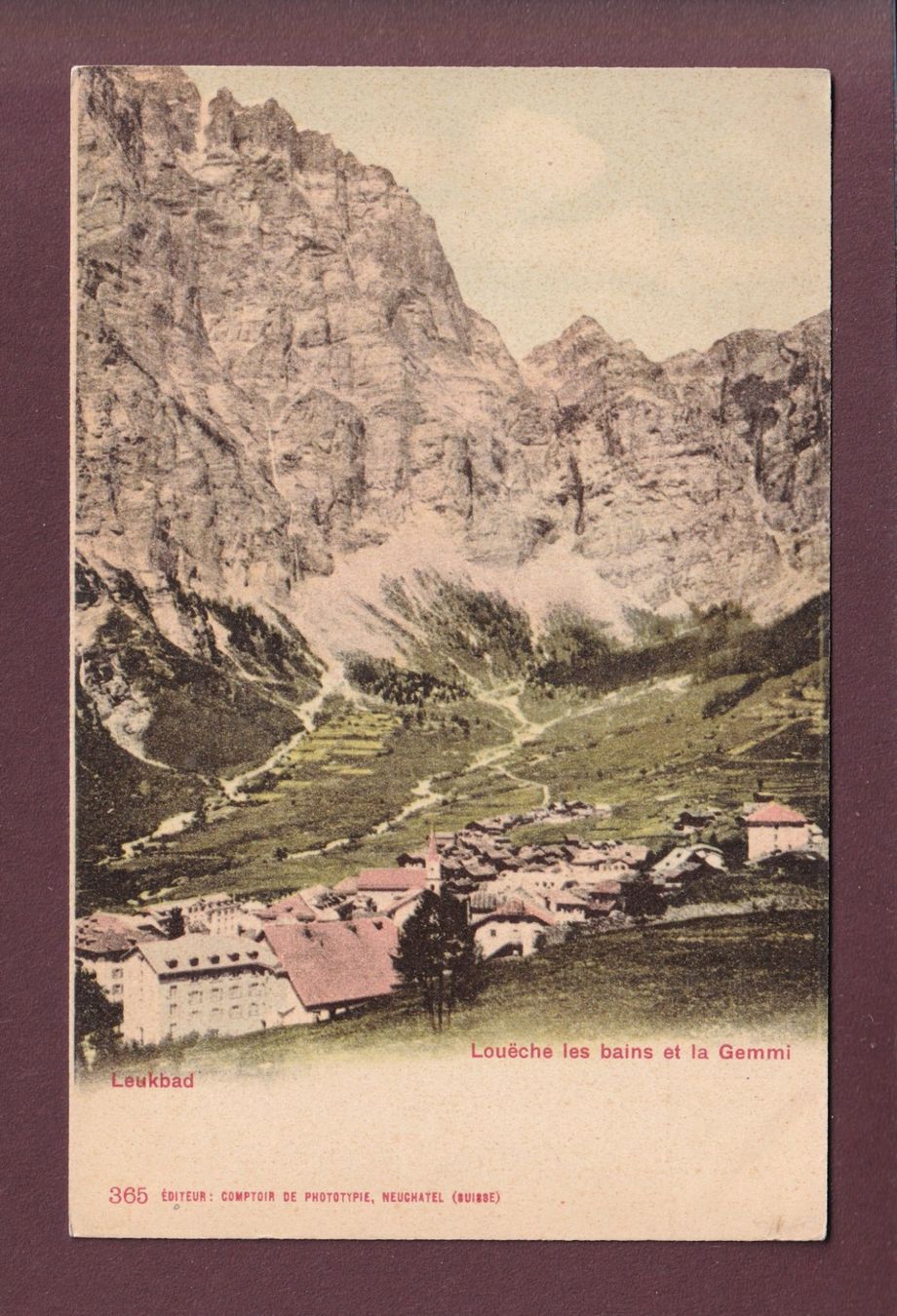 Cartoline postali: LOECHE-LES-BAINS - Gemmi - CPN – Usato da Pully venduto da nicecards