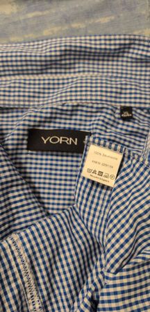 Chemise YORN à carreaux bleus et blancs Taille XL 43/44