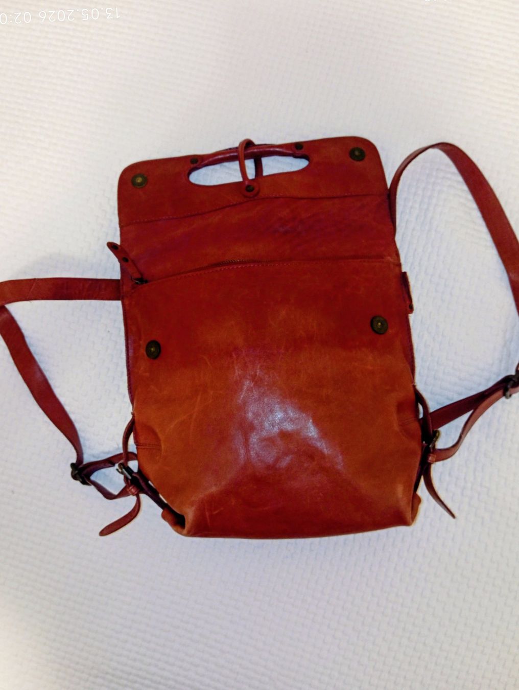 Zaini: Aunts & Uncles Leder- Rucksacktasche, weinrot – Usato da Ennetbaden venduto da abrso 6