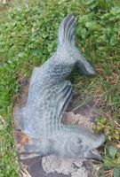 Bronze Fisch Figur, Gartendeko  sehr alt !Wandbrunnen rar