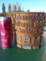 Alu Guss Warnschild Lebensgefahr EBM