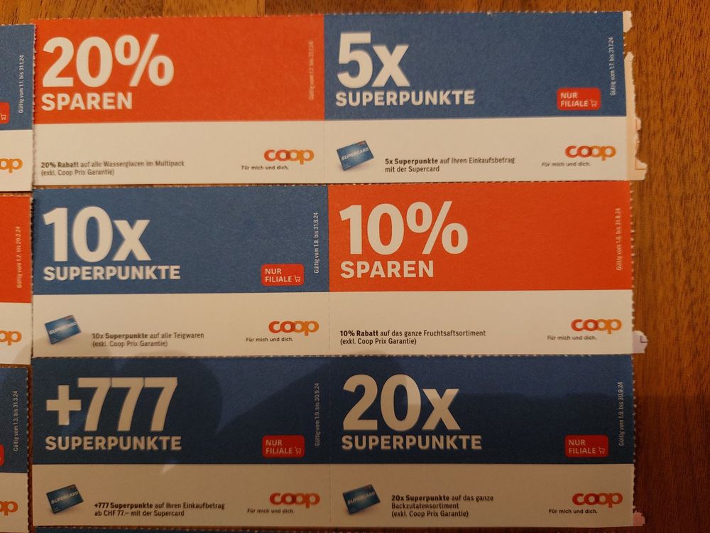 Bons 22 Coop Gutscheine 2024 (Gebraucht) in Rheinfelden für CHF 4.8 ...