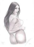 August Ames - original- format A4 - crayon