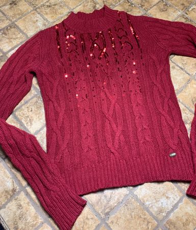 Guess Maglione burgundo con paetten-TgM/L-chic e elegante