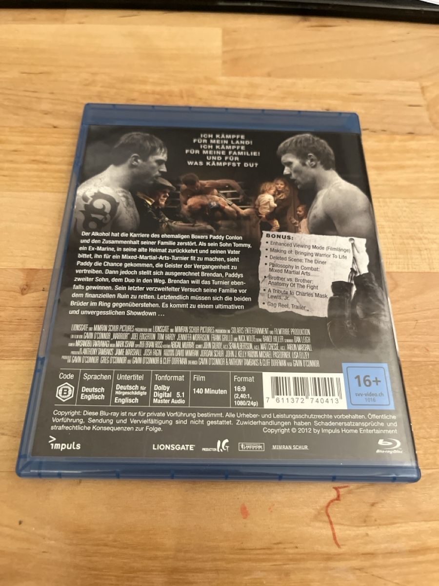 Tous les DVDs: Warrior Blu Ray  – D'occasion à Sargans par pat_lqj7 1