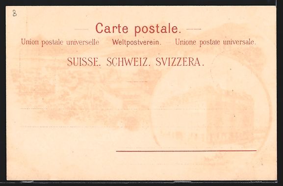 Cartoline postali: Litho Lucerne, Hotel du Rutli, Vue gén – Usato da Berlin venduto da bartko-reher 1