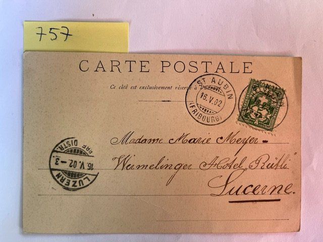 Cartoline postali: alte Ansichtskarte Cudrefin, 1902 mit Stempel – Usato da Niederwil AG venduto da dahu75 1
