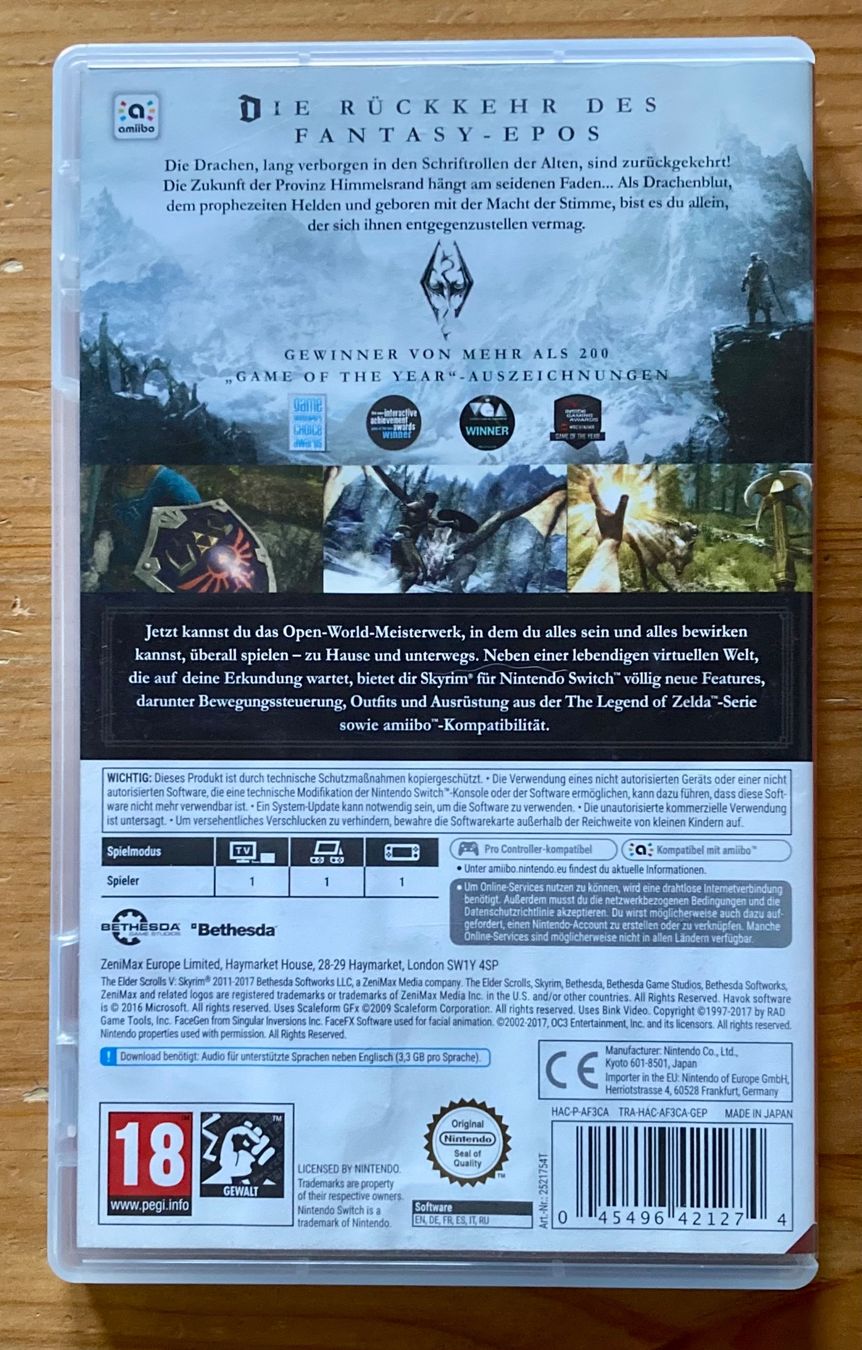 Nintendo Jeux: The Elder Scrolls V: Skyrim - Nintendo Switch – D'occasion à Zürich par Djmotionch 3