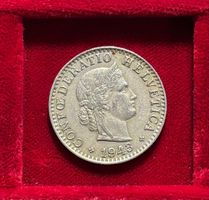 Schweiz 20 Rappen 1943 B vzgl Libertaskopf