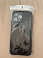 Handyhülle Schwarz mit Blumenmuster, Neu & Original!