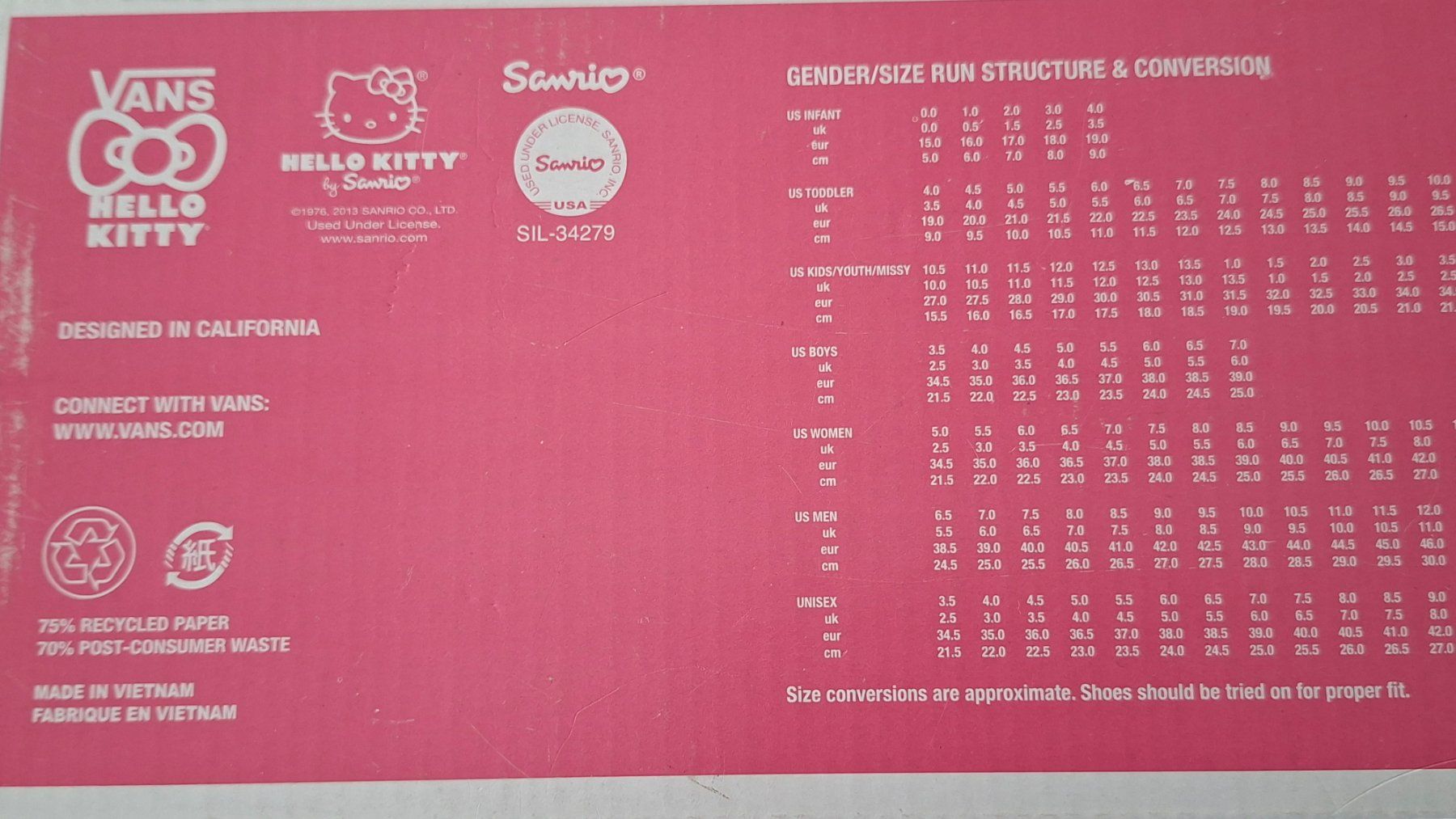 Vans Scarpe da uomo: Vans Hello Kitty Turnschuhe Limited Edition Gr. 39 – Nuovo e nell'imballaggio originale da Gattikon venduto da jeansgli 4