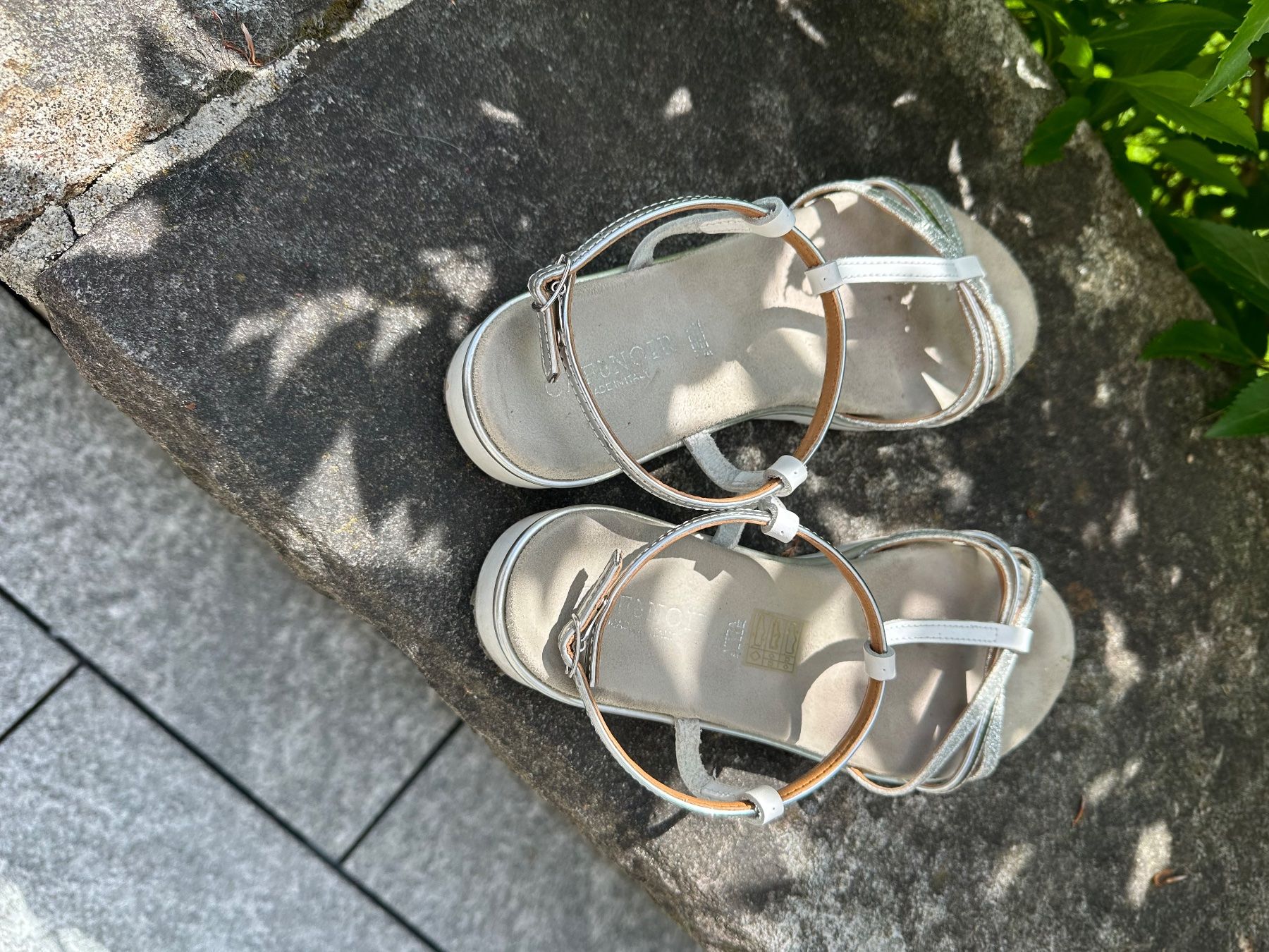Damenschuhe: Cafénoir Sandalette Gr 38 in silber – Gebraucht aus Luzern von gwand 1